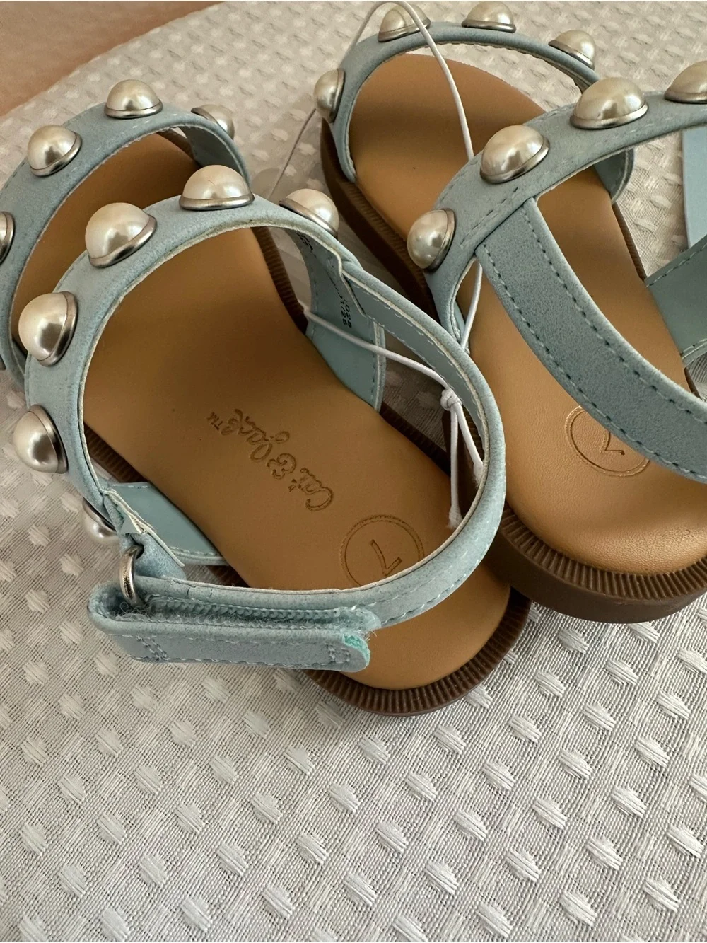 Cat & Jack Light Blue Pearl-Stud Sandals NEW Toddler Size 7